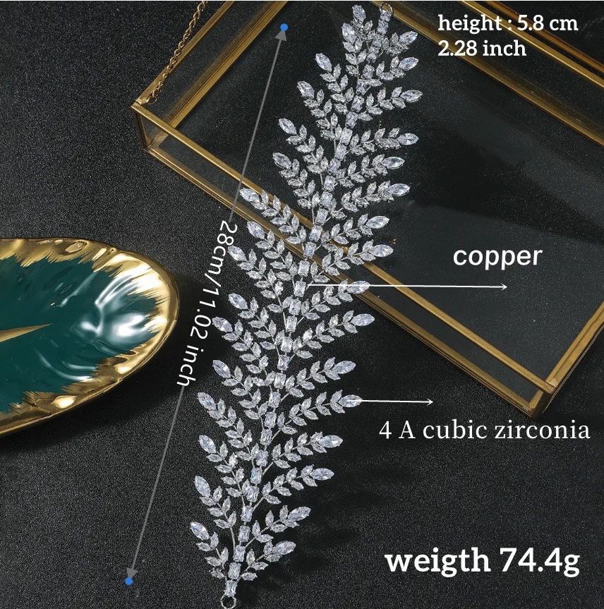 Wedding Hair Accessorie Bridal Headband Cubic Zirconia Bride Tiara Crown Prom Party Crowns For Women Bridal Hair Pieces 250610