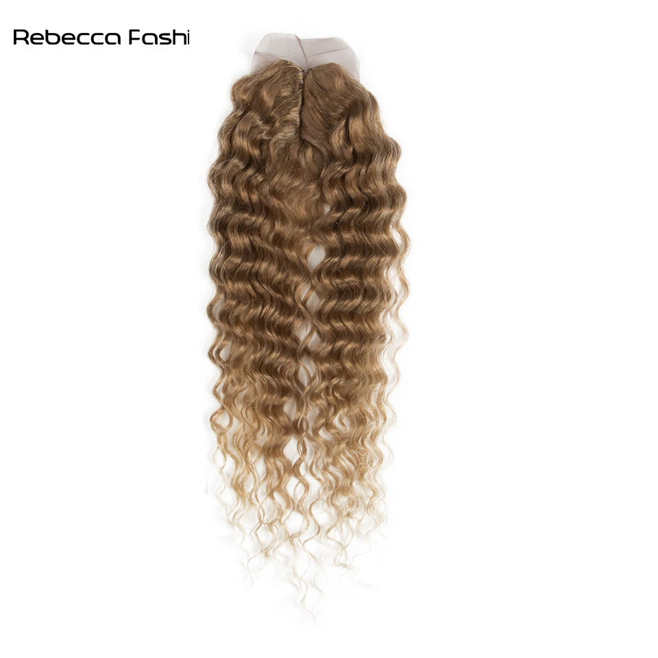 Rebecca Fashion Synthetic Hair Water Wave Bundles With Closure Curly Hair 20 Inch 9Pcs High Temperature Fiber Cosplay For Women