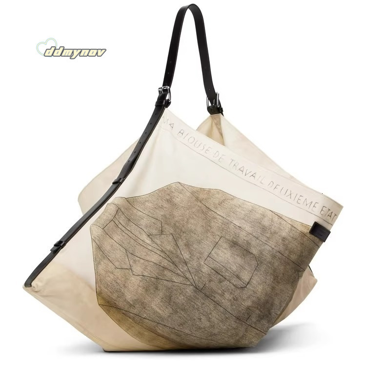 Lemair*e Artist Collaboration Series Canvas Design Sense Niche Tote Single Shoulder Large Capacity Bag ddmynov