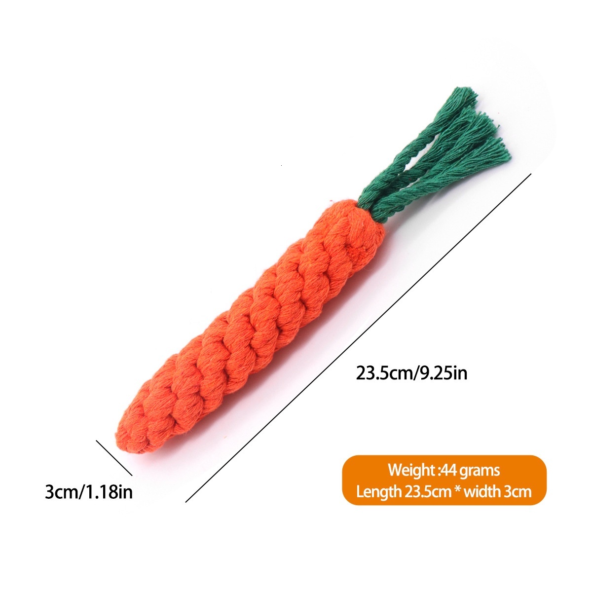 Dog Toy Pet Supplies Indestructible Toy Self-Entertainment Knot Carrot Dog Chew Durable Cotton Rope Bite-Resistant
