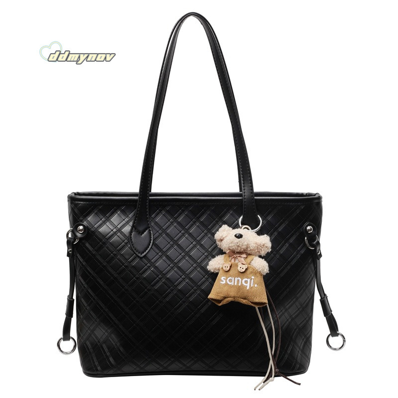 Korean Style Simple Elegant Commuter Tote for Women 2025 Summer Fashion Quilted Casual Shoulder Underarm Bag ddmynov ddmynov