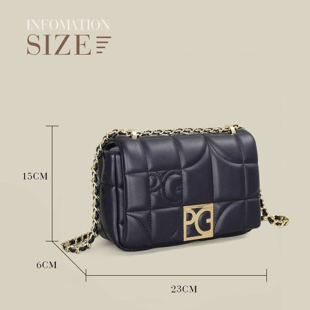 DHwanglijia PG Fashion designer bag Classic Retro Women's Shoulder Letter PU Material Party Multi functional Crossbody Bag New Design 2025