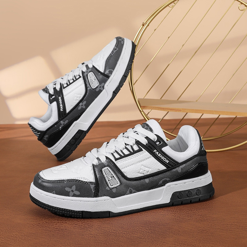 White shoes for men and women, made of PU leather same style high version all-match shoes New style in 2025 thick-soled height-increasing sneakers laz