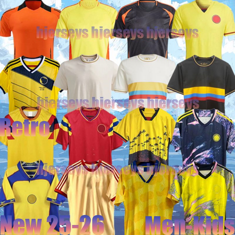 2024 Colombia Soccer Jerseys 1990 94 10 01 14 100 Valderrama Retro 24 25 JAMES home football shirt CUADRADO classic commemorate Collection Camiseta de futbol maillot
