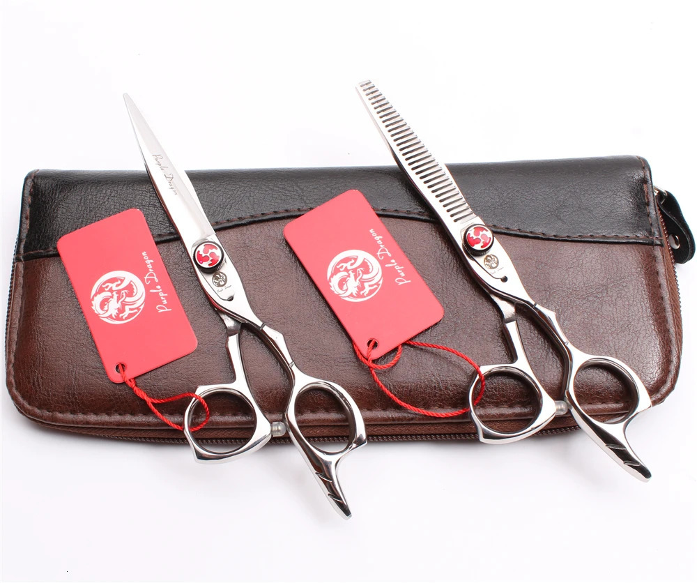 Hair Scissors Professional 6 Purple Dragon JP 440C Haircut Hairdressing Scissors Cutting / Thinning Scissors Styling Tool Z9017 250611