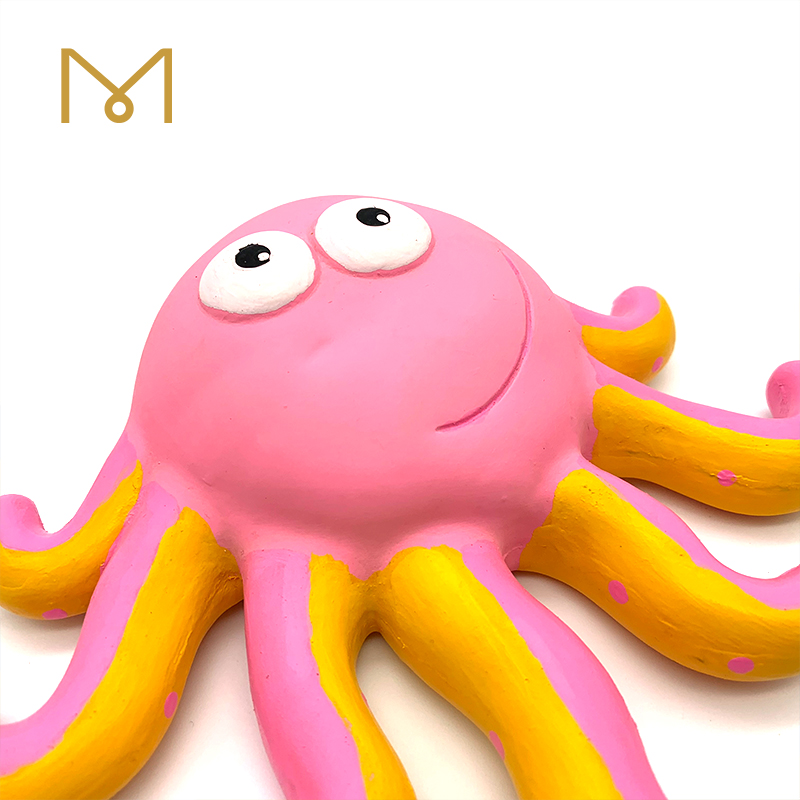 Latex Rubber Squeaky Dog Toy Jellyfish Shaped Chewy Natural Dental Non Toxic Chewing Dog Toys 2pcs/Pack