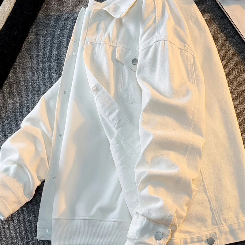 Men Trend Clothing Spring Autumn American Retro High Street Denim Jackets Casual Loose Versatile Workwear Coat yy250530