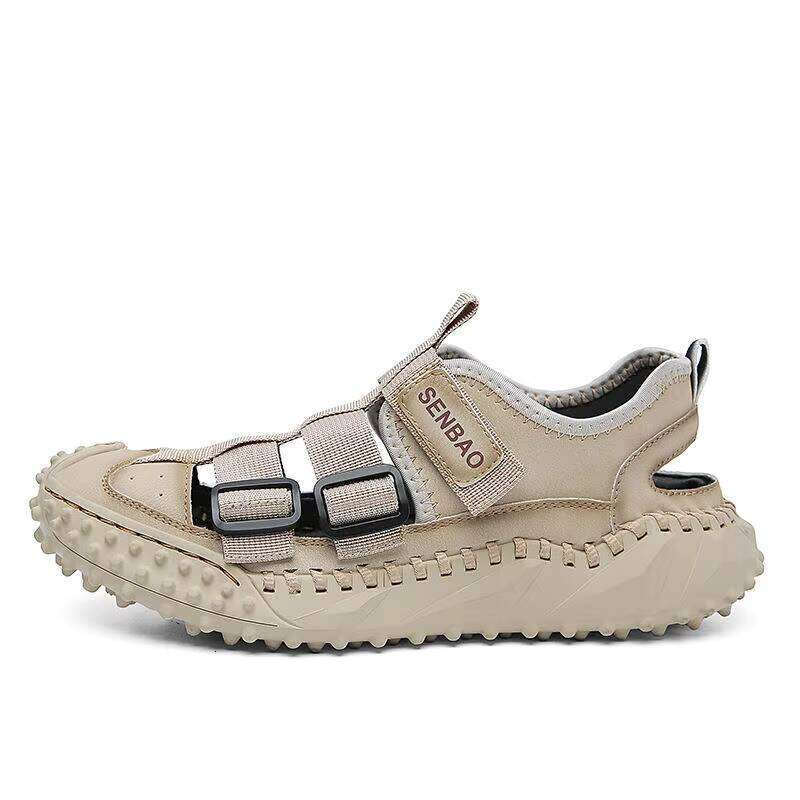 Sandals Beach Shoes New Hollow Casual 2023 Summer Men's Large Size Breathable Leather Outdoor Rubber Running Sneakers