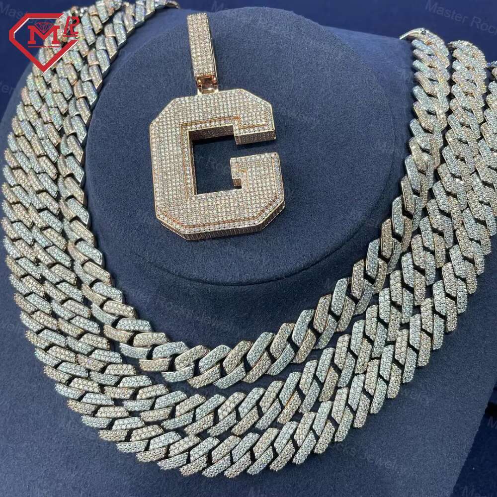 Hip Hop Custom Moissanite Pendant Letter Initial 925 Sterling Silver Vvs Iced Out Diamond Moissanite Pendant