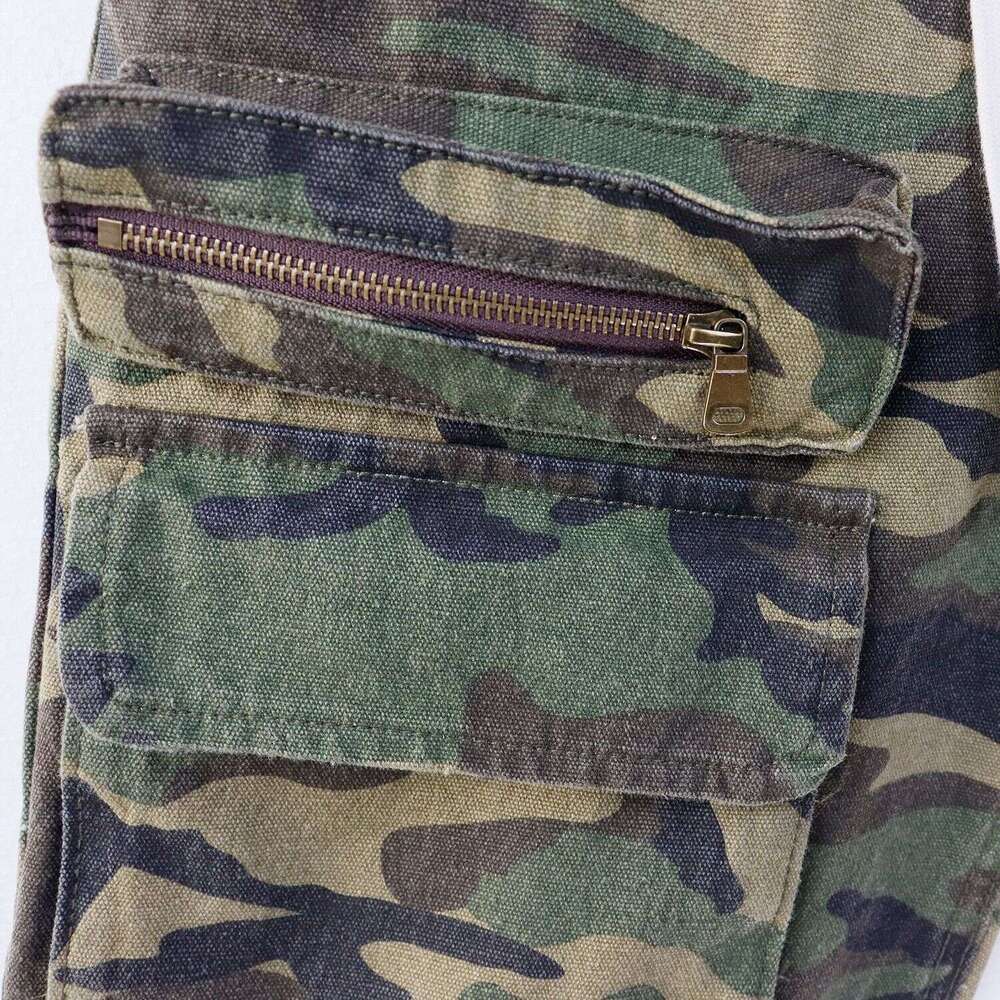 25FW American High Street Military Green Camouflage Cargo Shorts Loose Fit Trendy Casual Pants
