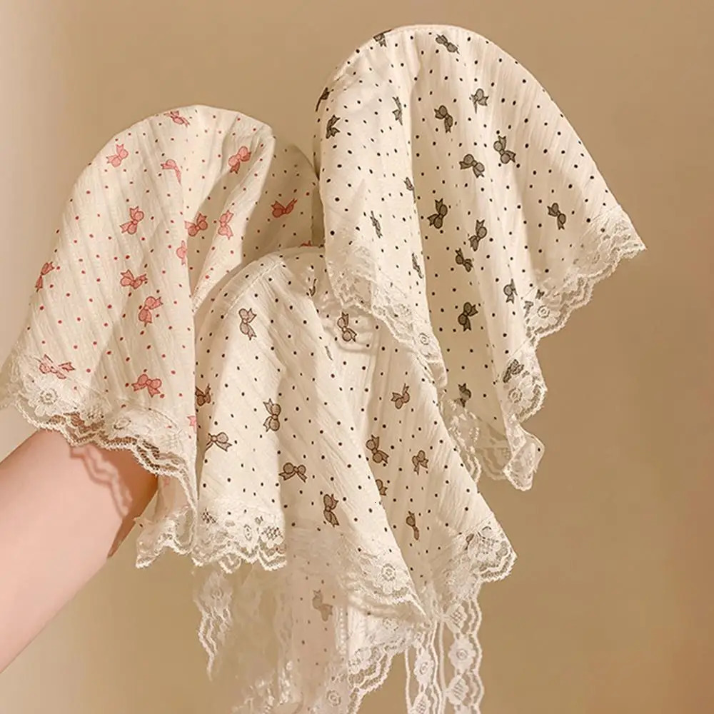 Korean Bowknot Hair Scarf Triangle Blue Neck Scarf Soft Hair wrap Pastoral style Hair Bandanas for Women Girls Hair Accessories 250610