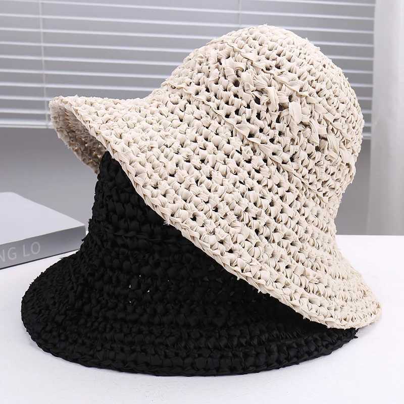 Fashionable Summer Solid Color Breathable Casual Outdoor Travel Picnic Vacation Sunshade UV Protection Hat with Hollow Design M250616