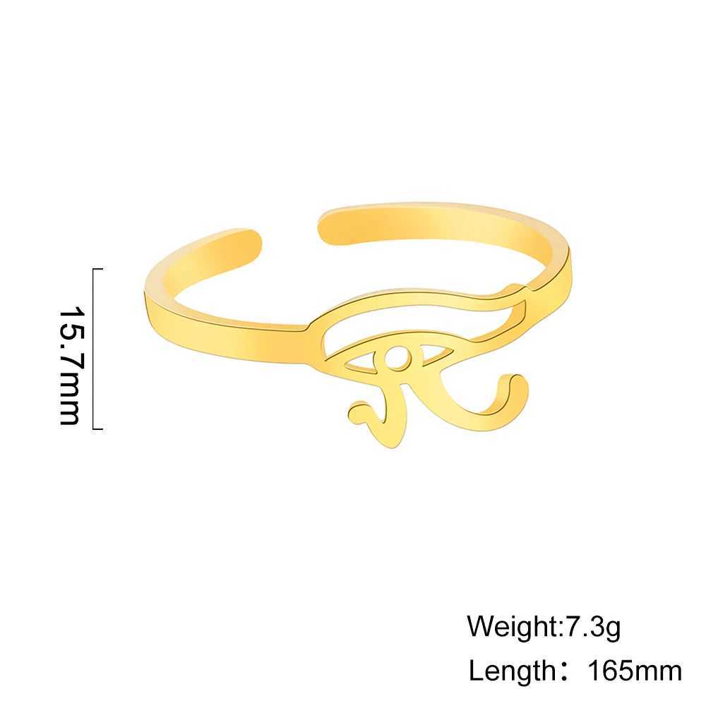 Dawapara Eye of Horus Stainless Steel Women Cuff Bangle Adjustable Ancient Egyptian Protection Amulet Jewelry Z250616