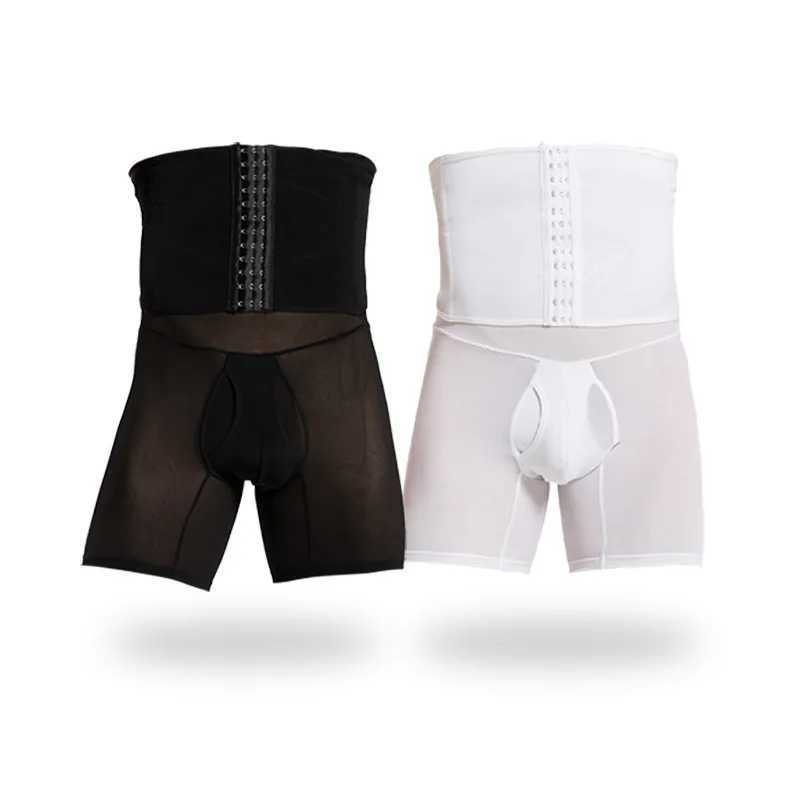 1pcs Men Body Shaper Pant High waist girdling Panties Three Row Buckle Shapewear Underwear Tummy Slimming Panties Waist Trainer W250616