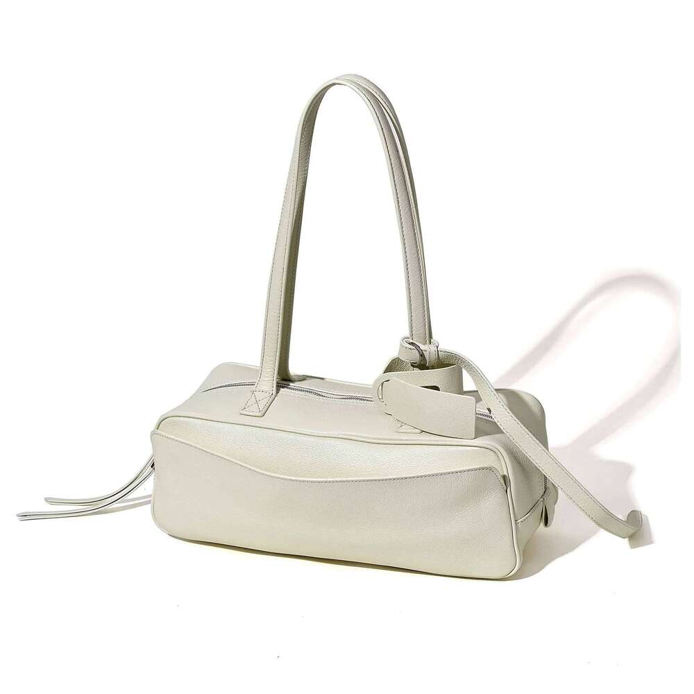 New Fashion Layer Cowhide Leather Bowling Armpit Large Capacity Tote Shoulder Bag Women's Bag Brandhandbag Women