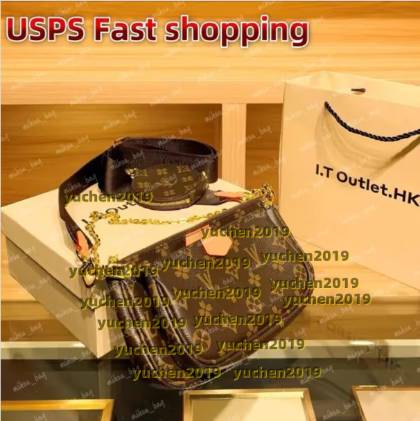 10a Designer bags MULTI POCHETTE ACCESSORIES Clutch Womens mens handbag purse chain Cross Body Shoulder Bags Leather embossed tote pochette brown bag