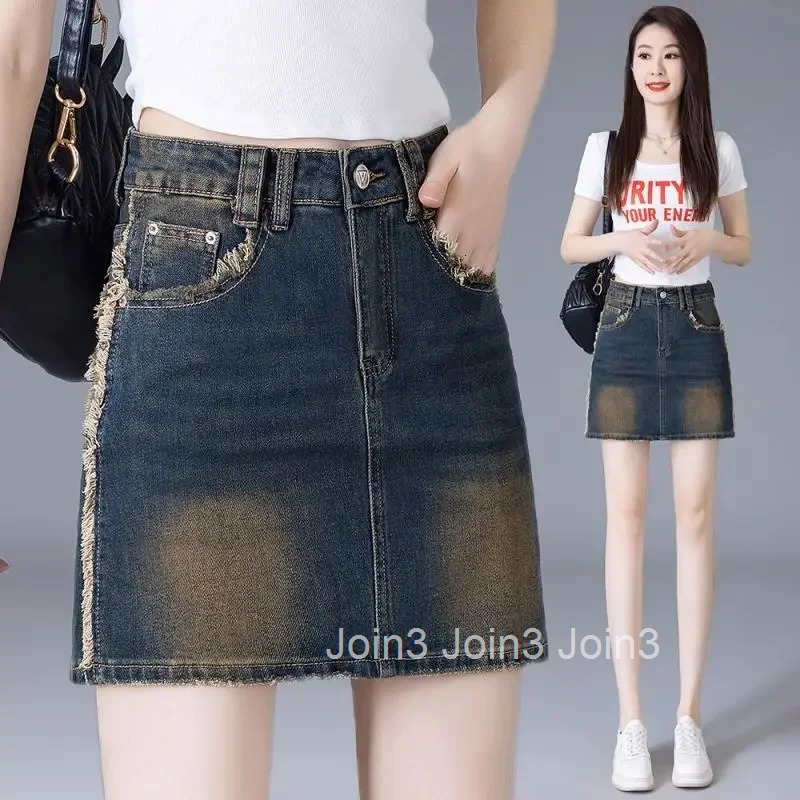 Short Tight Woman Denim Skirt Wrap Clothing Trend 2025 Aesthetic High Quality Y2k Vintage Korean Fashion Jeans Skirts for Women