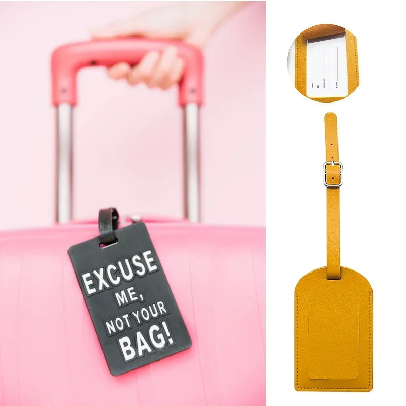 Travel Luggage Tag for Women Men Suitcase Identifier Label Baggage PU Leather Boarding Bag Name ID Address Holder Accessory 250616