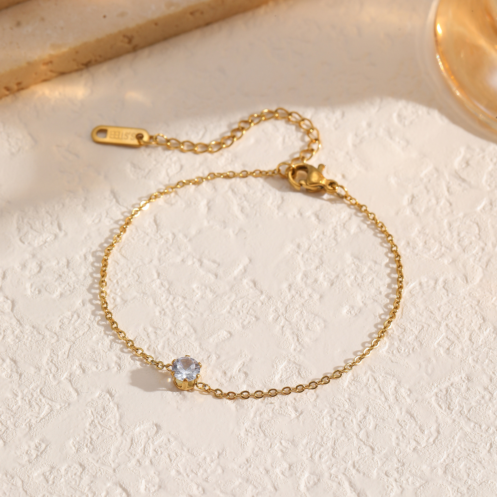 Zircon Flower Women's Fashion Versatile Set Stainless Steel Inlaid Dia Necklace