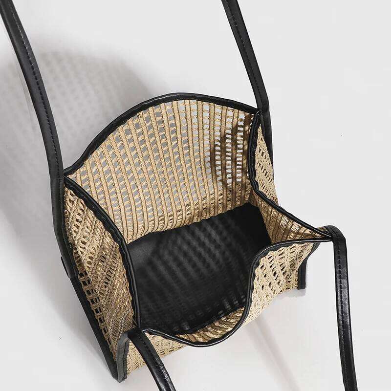 Grid design handbag and purse for women designer summer beach tote 2025 new large capacity bucket with inner bag