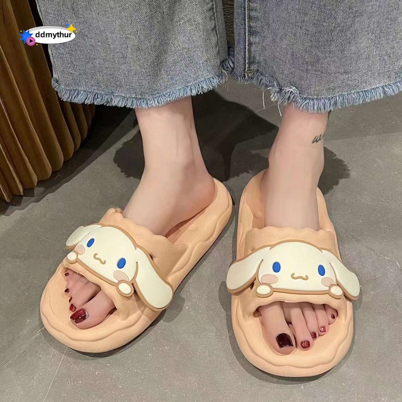 Cinnamoroll Women's Slippers Summer Indoor Home Dormitory Student Version Non-Slip Odor-Resistant Bathroom Shower Sandals for Women ddmythur