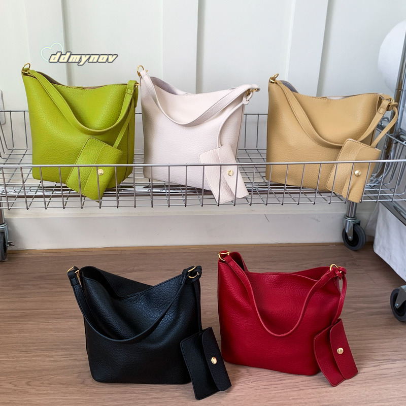 French Style Textured Bucket for Women 2025 Summer New Elegant Casual Versatile Commuter Shoulder Crossbody Bag ddmynov ddmynov ddmynov