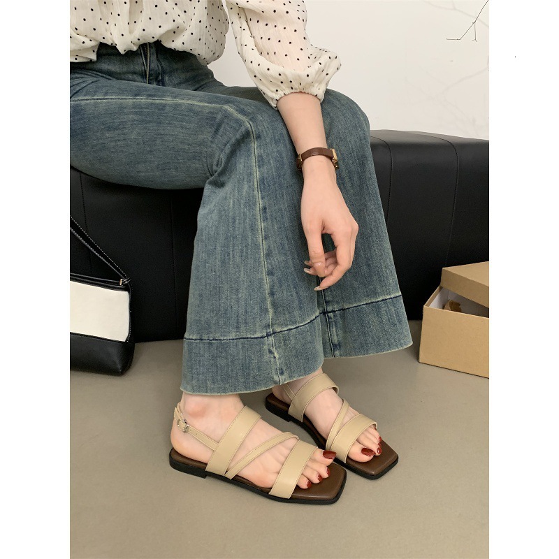 Women's Summer Outdoor Shoes New Korean Retro Fairy Style Women's Sandals Designer Sandals Fashion Women's Slippers