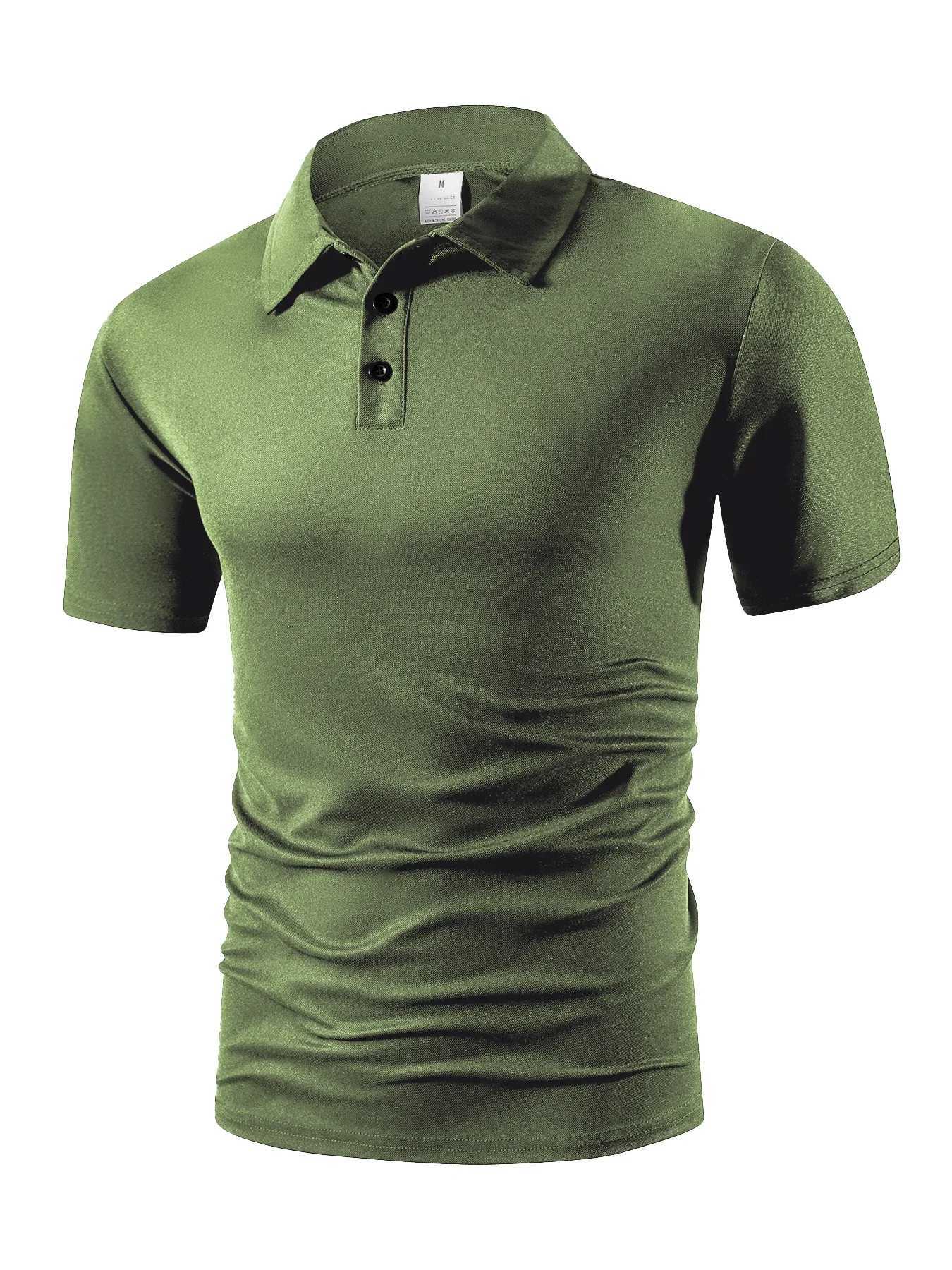New Mens Short Sleeve Polo Shirts Summer Trendy Breathable Loose Solid Color Slim Fit Casual T-shirt Basic Top Men Golf Shirts W250616