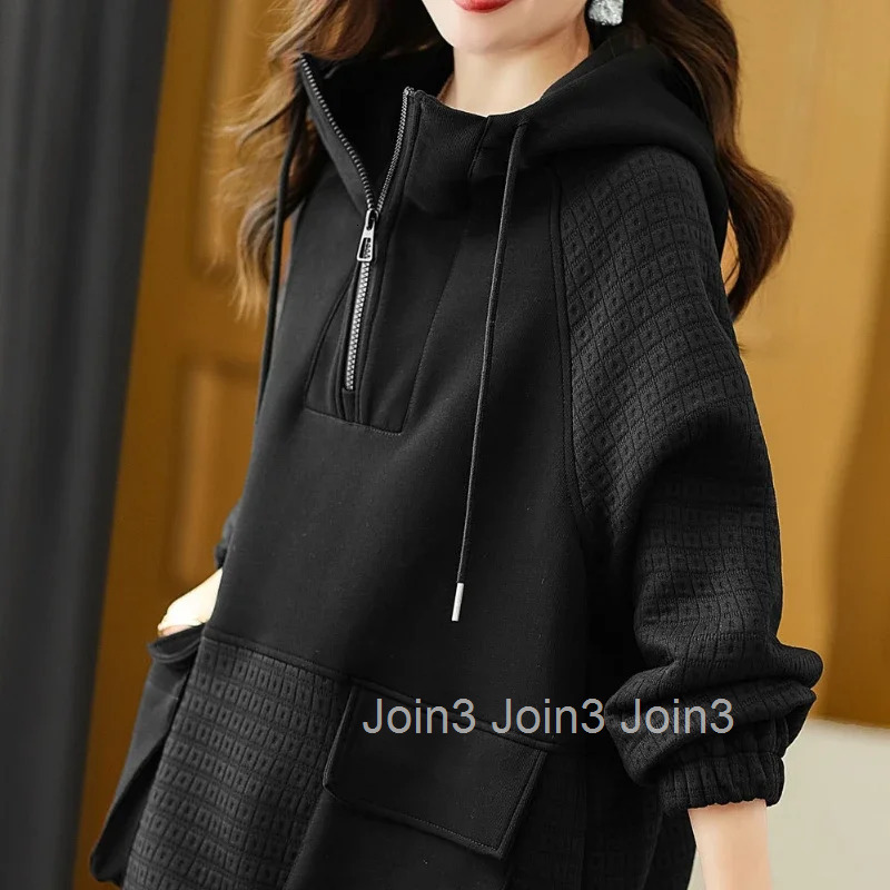 Black Hoodies Woman Clothing Plain Top with Zipper Brown Full Zip Up Hooded Womens Sweatshirt Dropshiping Basic Trend Aesthetic