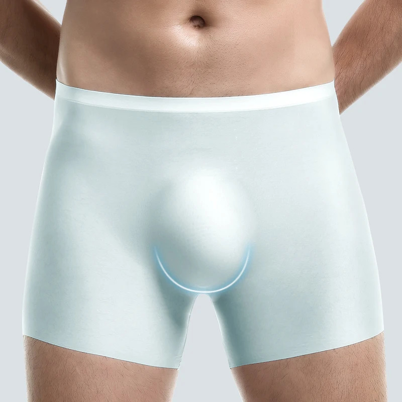 3-Pack of Mens Underwear Mens 3D Molded Ice Silk Boxer Briefs Seamless Thin Boxer Briefs Extended Sports Summer Shorts 250614