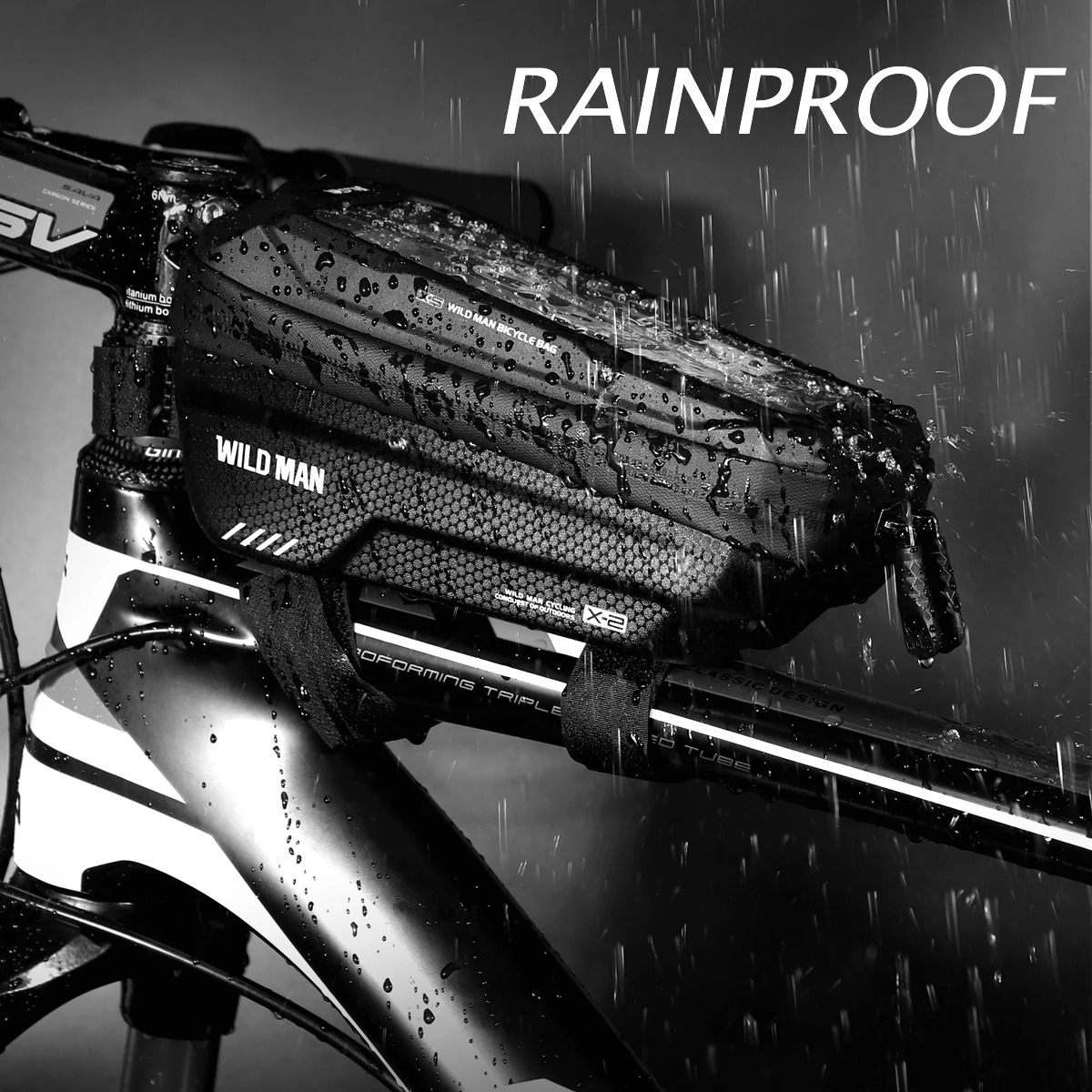 WILD MAN Bike Bag Front Rainproof Cycling Bag Touch Screen Bicycle Phone Bag 6.5 Inch Mobile Phone Case Mtb Accessories 250610