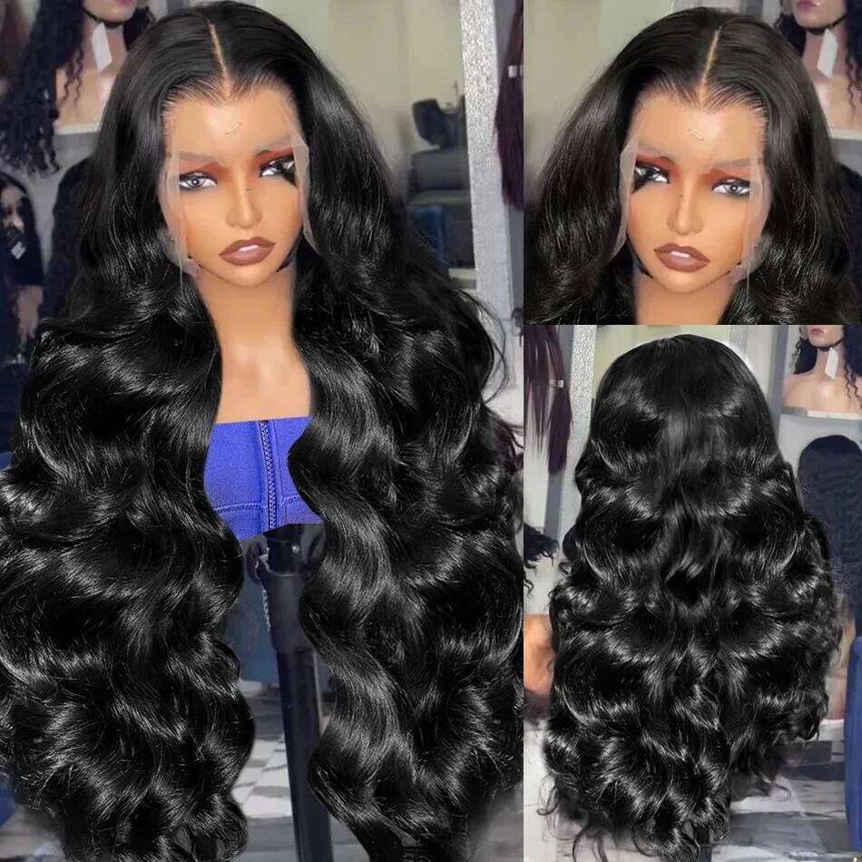 40 Inch Body Wave 13x4 Front wigs Human Hair Brazilian 200 Density Transparent 13x6 HD Lace Frontal Wig For Black Women