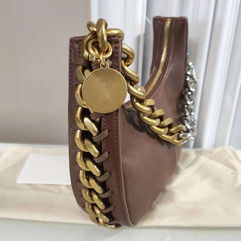 2025 New Moon Fashion Single Shoulder Handbag Personalized Women Zipper Opening Large Chain Crossbody Bag Wallet
