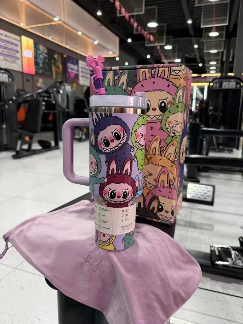 Labubu Large Capacity 40oz Stainless Steel Insulated Water Bottle Car Cup Summer Cooling Thermal Drinkware In Stock XJ250616