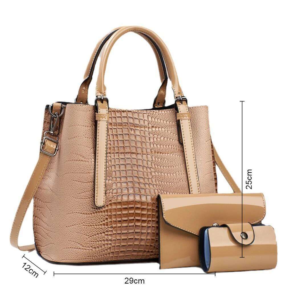 Trendy Crocodile Print Feminina Handbag High Quality Large Capacity Shoulder Bag Casual Solid Color Shopping Crossbody Bags
