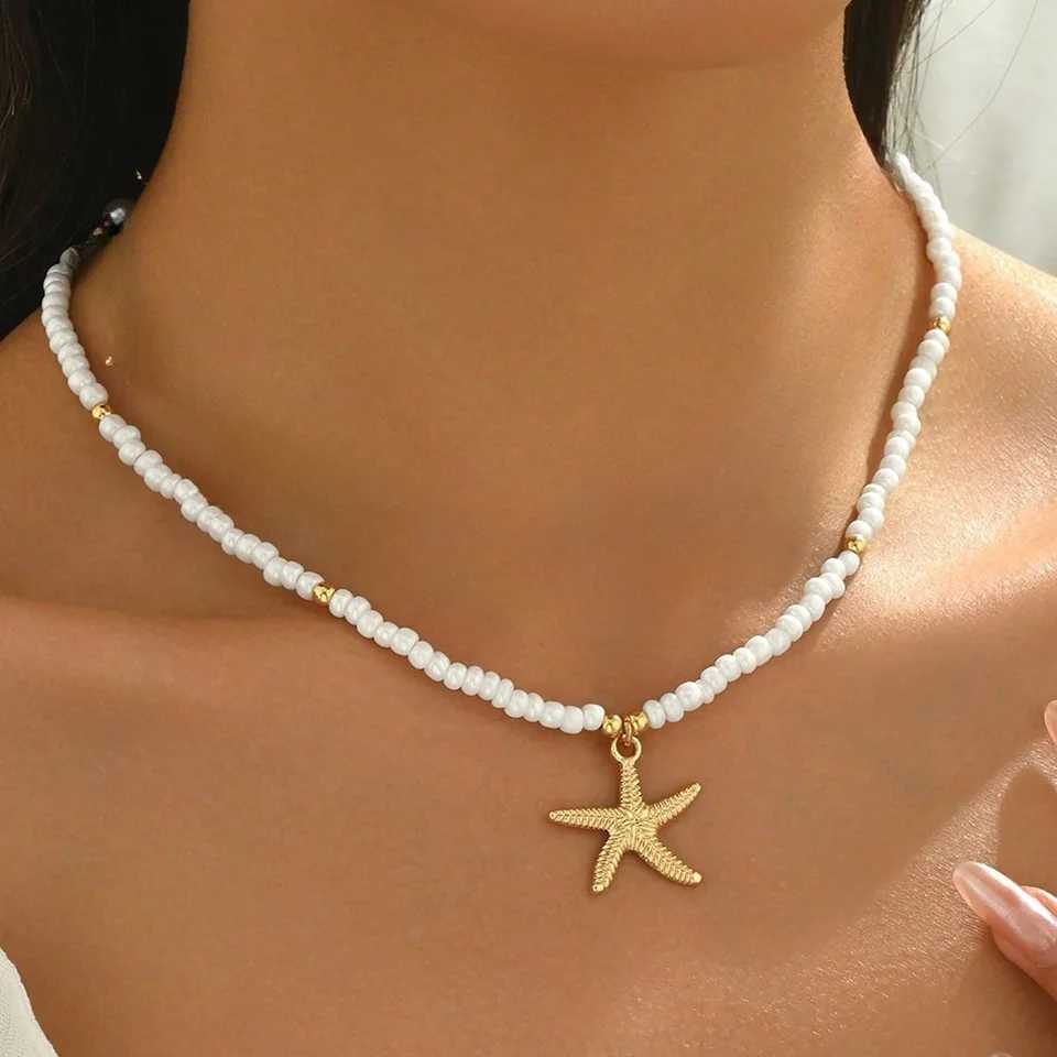 Fashionable Natural Seashell Beaded Necklace Shell Pendant Ocean Inspired Jewelry Choker Suitable For Women Holiday Party Daily W250616
