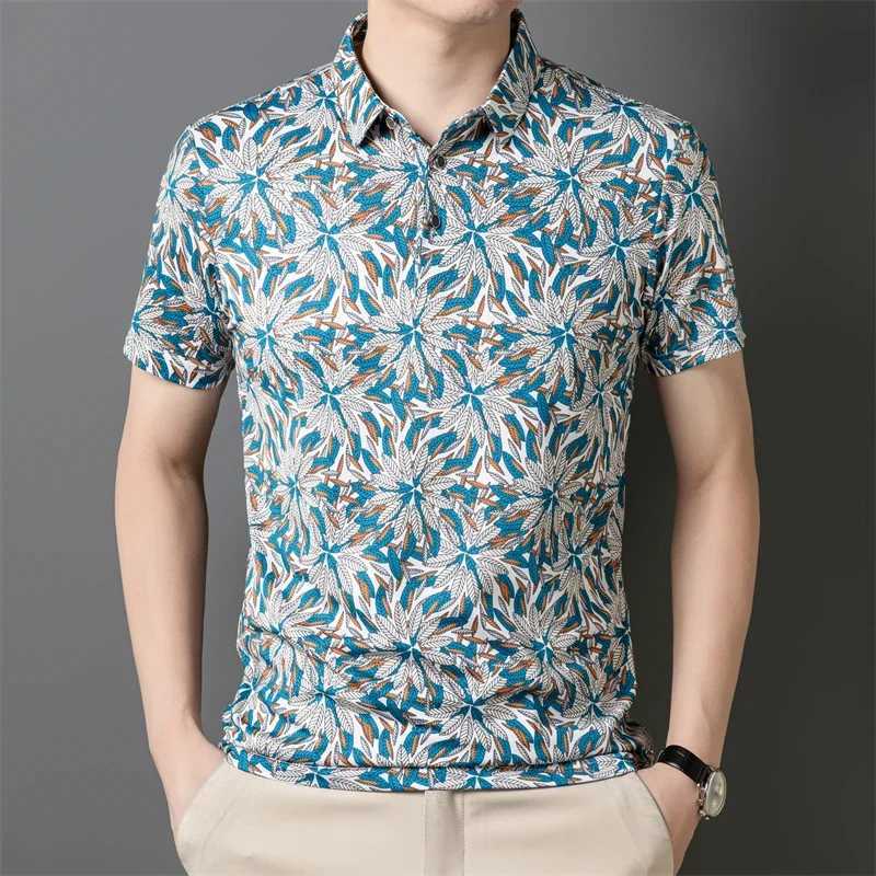 2025 New Mens Casual Fashion Printed Short Sleeve Polo Shirt Anti Wrinkle Breathable Comfortable Summer Versatile T-shirt W250616