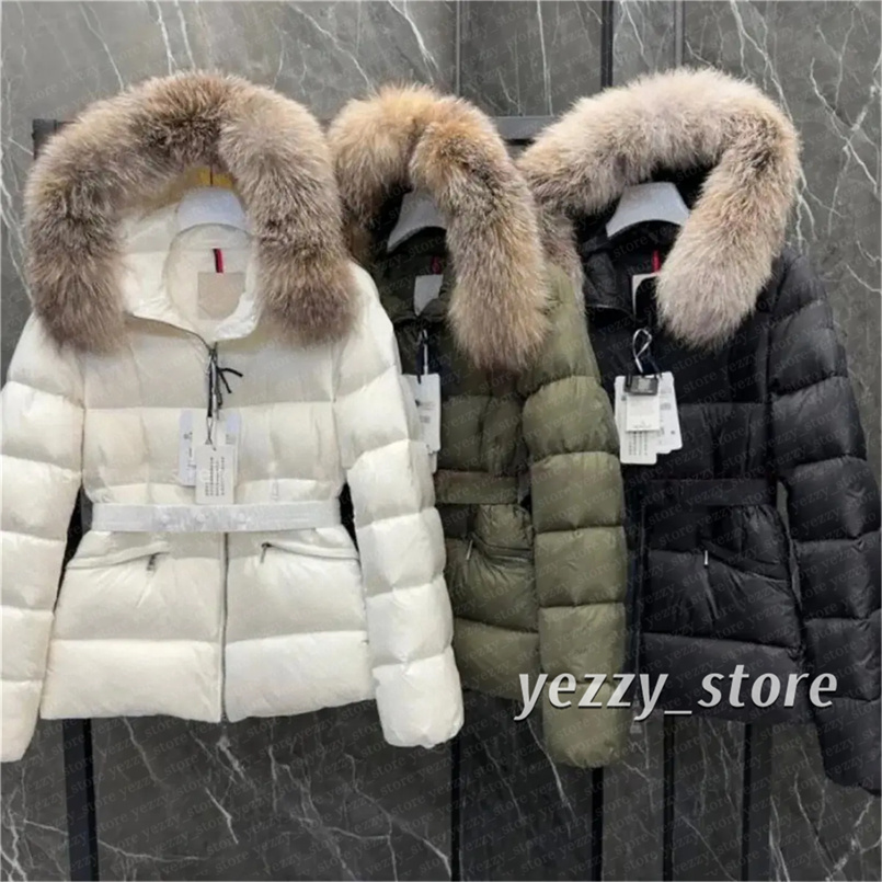Womans coat designer women jacket winter boed short down jackets fur coats real raccoon hair collar Puffer jacket women parkas with belt lady cotton coat outerwear 33