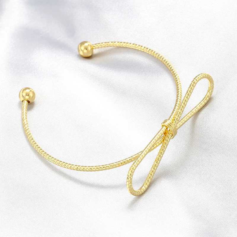 ZHUKOU 18k Gold Plated Simple Fashion Lady Bow Adjustable Womens Wholesale VL457 VL458 Z250616