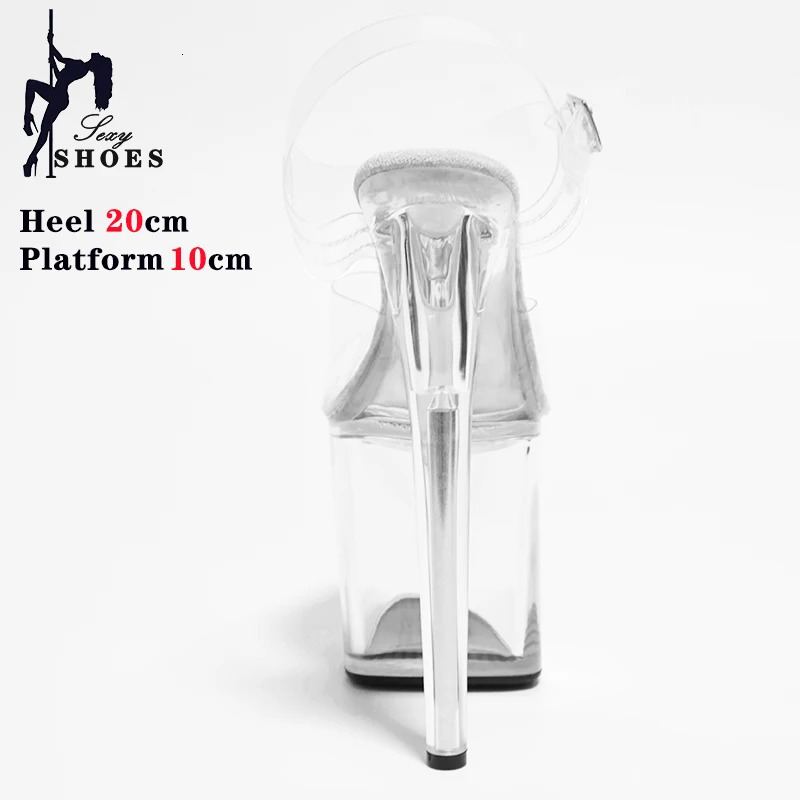 Transparent Crystal Women Sandals with Heels Pole Dancing T-show Model Stripper Shoes Party Club StilettosBrides Wed-ding Shoes 250610
