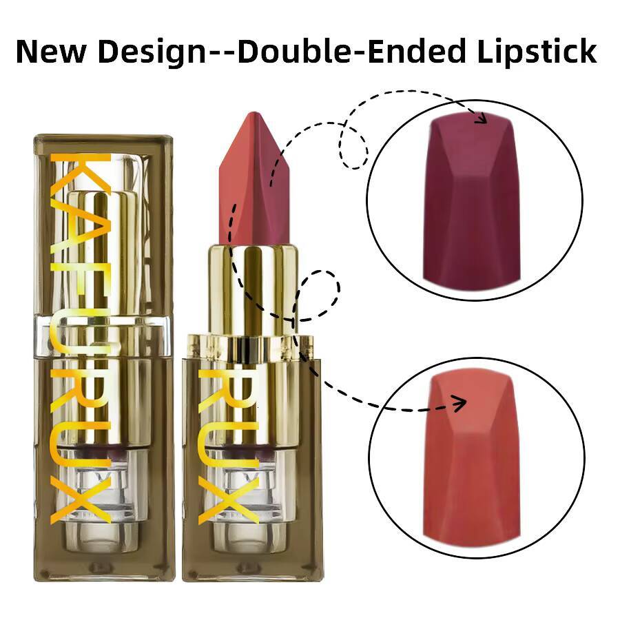 6 Color Glitter Two-tone Lipstick Purple Black Matte1pc Lipsticks Cosmetics Easy to use Tint Makeup Lip Beauty Red Pigment happy