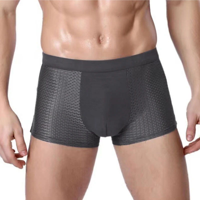 We.Fine 4Pcs Antibacterial Summer Spring Underwear Mens Bamboo Boxer Shorts Underwear Microfiber Elastic Underpants 250614