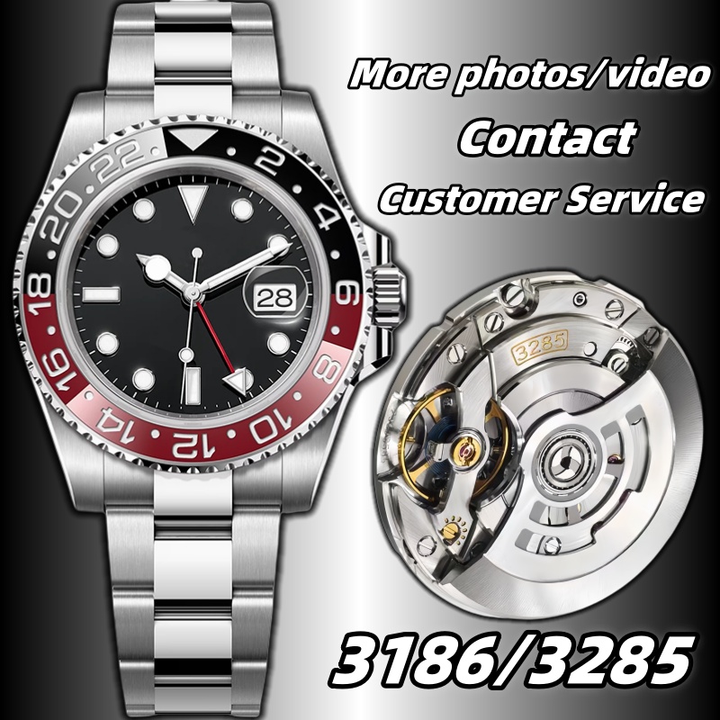 Clean Factory GMT V3 Mens Designer Watches Super Clone 3186/3285 Movement Automatic Mechanical Watch 72 hour power reserve Waterproof FedEX box333