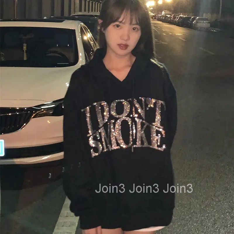 Long Sleeve Top for Women Goth Vintage T Shirts Youth Cheap Hooded Sweatshirt Harajuku High Quality Clothes In Cotton Fitted Hot