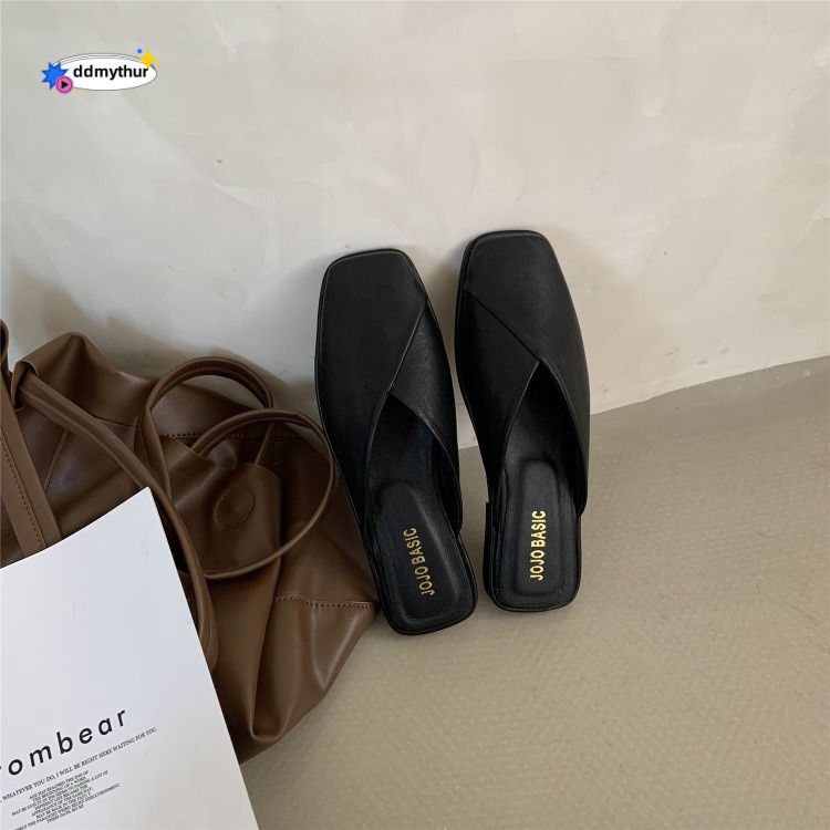 Women's Outdoor Closed-Toe 2024 New Summer Half Slippers Fashion Mules Internet Celebrity Sandals Ins Trend ddmythur
