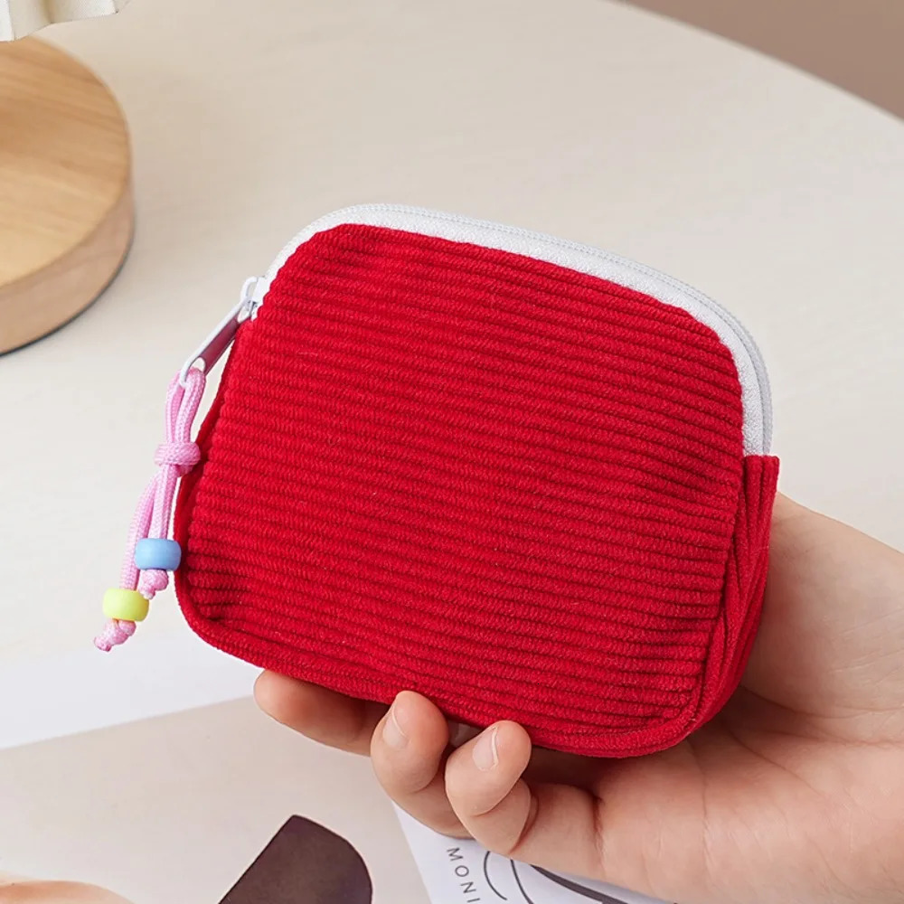 Fashion Women Small Cosmetic Bag Travel Mini Sanitary Napkins Organizer Portable Corduroy Coin Purse Small Wallet Coin Purses 250614
