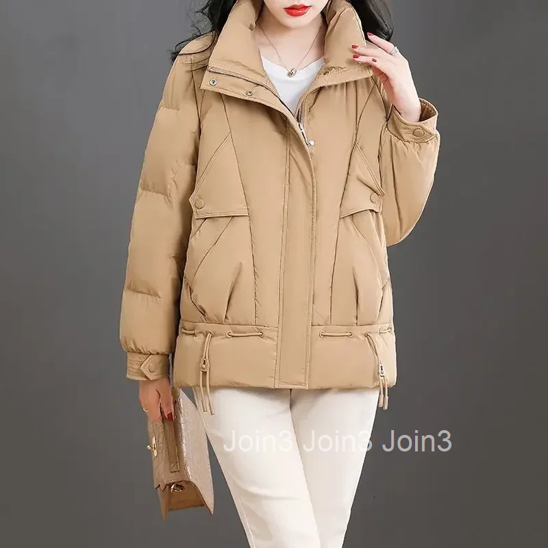 Solid Color Coats for Women Warm Winter on Sale Parkas Woman Thick Lined Cheap Demi-season Modern New in Outerwears Cold Jackets