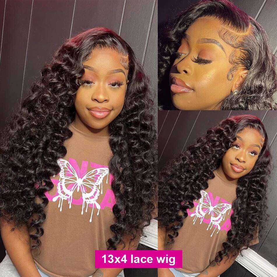 Luvin 30 32 Inch 13x6 HD Frontal Brazilian Loose Deep Wave Wig 250 Density 13x4 Lace Front Human Hair Wigs For Black Women