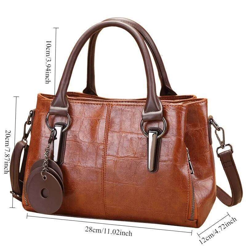 Vintage Contrast Distinctive Handbag Three-Layer Large Capacity high quality Soft Leather Women's Shoulder Bag