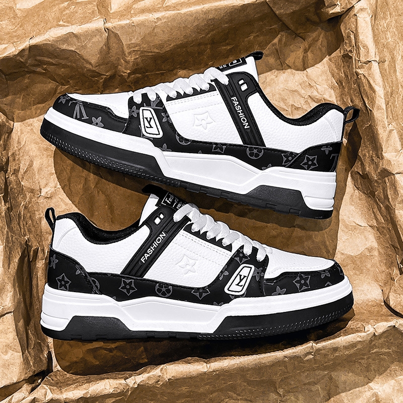 Korean version genuine leather thick-soled platform shoes White shoes for women and men spring new style height-increasing versatile casual sneakers s